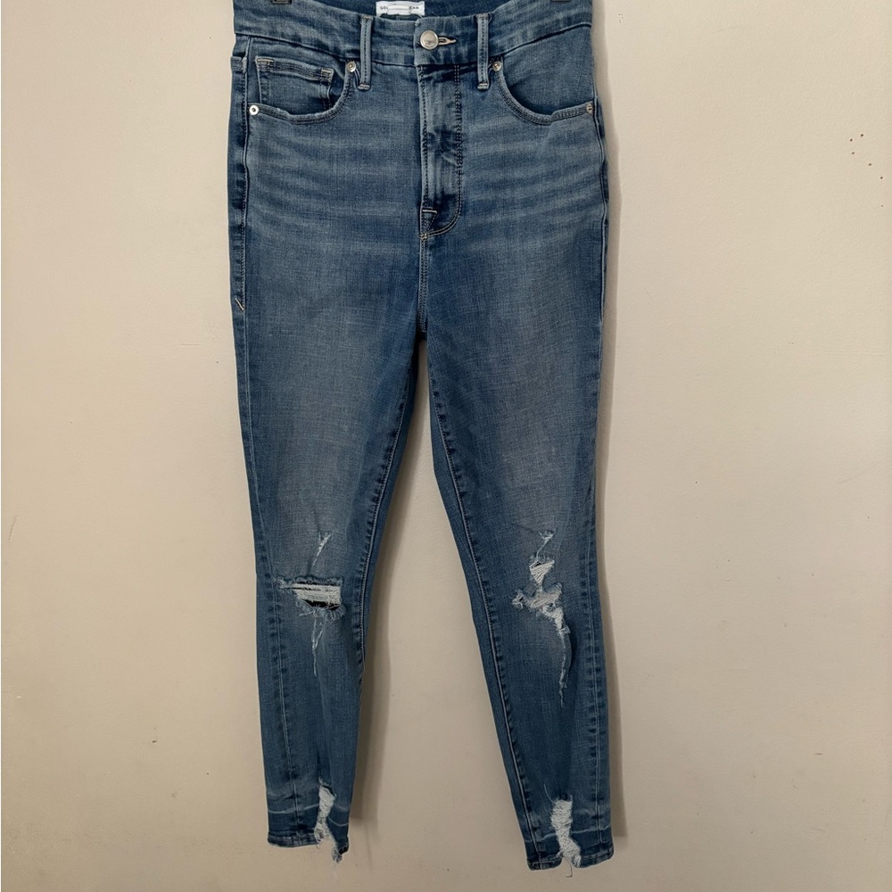 Good American Women's Blue Distressed Jeans 4/27